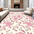 thumbnail image 1 of ODIKA 4'x6' Machine Washable Non-Slip Area Rug, Ivory Pink Abstract Blossom High Traffic Rug, Pink, 360309, 1 of 7