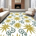 thumbnail image 1 of ODIKA 4'x6' Machine Washable Non-Slip Area Rug, Jacquard Inspired Starburst Motif with Modern Scrollwork High Traffic Rug with Pad, Gold, 738394, 1 of 8