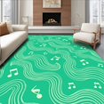 thumbnail image 1 of ODIKA 4'x6' Machine Washable Non-Slip Area Rug, Jade Symphony Harmonious Luxury Treasure High Traffic Rug, Turquoise, 439494, 1 of 7