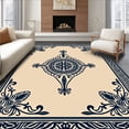 thumbnail image 1 of ODIKA 4'x6' Machine Washable Non-Slip Area Rug, Jewel Symmetrical Ornamental Retro Print High Traffic Rug, Beige, 588841, 1 of 7