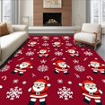 thumbnail image 1 of ODIKA 4'x6' Machine Washable Non-Slip Area Rug, Jolly Santa Claus Winter Holiday Festive Celebration Decorative High Traffic Rug with Pad, Red, 627883, 1 of 8