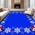 thumbnail image 1 of ODIKA 4'x6' Machine Washable Non-Slip Area Rug, Jolly Snow Welcome Decoration High Traffic Rug, Blue, 608447, 1 of 7