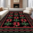 thumbnail image 1 of ODIKA 4'x6' Machine Washable Non-Slip Area Rug, Joyful Animal Companions with Textured 3D Hooks and Classic Yuletide Imagery High Traffic Rug with Pad, Red, 746306, 1 of 8