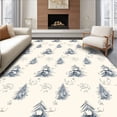 thumbnail image 1 of ODIKA 4'x6' Machine Washable Non-Slip Area Rug, Joyful Fir Celebration Magical Wonderland Enchanted Surface High Traffic Rug, Gray, 605588, 1 of 7