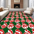 thumbnail image 1 of ODIKA 4'x6' Machine Washable Non-Slip Area Rug, Joyful Winter Peppermint Swirl Decorative Floor High Traffic Rug, Green, 731689, 1 of 7