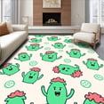 thumbnail image 1 of ODIKA 4'x6' Machine Washable Non-Slip Area Rug, Juvenile Prickly Patch Amusing Flat Surface Embellishment High Traffic Rug, Green, 721900, 1 of 7
