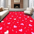 thumbnail image 1 of ODIKA 4'x6' Machine Washable Non-Slip Area Rug, Kawaii Motif with Sugar Sprinkle Dots Design High Traffic Rug with Pad, Red, 509346, 1 of 8