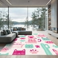 thumbnail image 1 of ODIKA 4'x6' Machine Washable Non-Slip Area Rug, Kawaii Pink High Traffic Rug, Pink, 1051991, 1 of 7