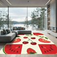 thumbnail image 1 of ODIKA 4'x6' Machine Washable Non-Slip Area Rug, Kawaii Red High Traffic Rug with Pad, Red, 1048389, 1 of 8