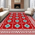 thumbnail image 1 of ODIKA 4'x6' Machine Washable Non-Slip Area Rug, Lattice Accent with Interlocking Southwestern Motifs High Traffic Rug with Pad, Red, 660997, 1 of 8