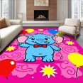 thumbnail image 1 of ODIKA 4'x6' Machine Washable Non-Slip Area Rug, Little Explorer Elephant Adventure with Playful Balloon Motifs High Traffic Rug with Pad, Pink, 726522, 1 of 8
