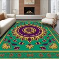 thumbnail image 1 of ODIKA 4'x6' Machine Washable Non-Slip Area Rug, Lotus Bloom Bathtub with Intricate Petal Design High Traffic Rug, Green, 677699, 1 of 7