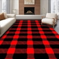 thumbnail image 1 of ODIKA 4'x6' Machine Washable Non-Slip Area Rug, Lumberjack Plaid Christmas Tree Base Cover Cottage Chic Design High Traffic Rug, Red, 624690, 1 of 7