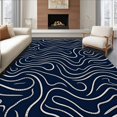 thumbnail image 1 of ODIKA 4'x6' Machine Washable Non-Slip Area Rug, Luxurious Wavy Cascade With Elegant Textural High Traffic Rug, Blue, 601354, 1 of 7