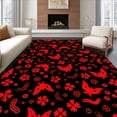 thumbnail image 1 of ODIKA 4'x6' Machine Washable Non-Slip Area Rug, Macabre Holiday Blending Festive Terror High Traffic Rug, Red, 729952, 1 of 7