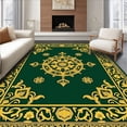thumbnail image 1 of ODIKA 4'x6' Machine Washable Non-Slip Area Rug, Magical Fairytale Beast Medallion with Ornate Nature High Traffic Rug, Green, 725481, 1 of 7