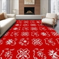 thumbnail image 1 of ODIKA 4'x6' Machine Washable Non-Slip Area Rug, Magical Frosty Evening Wonderland Embellishment High Traffic Rug with Pad, Red, 505859, 1 of 8
