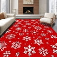 thumbnail image 1 of ODIKA 4'x6' Machine Washable Non-Slip Area Rug, Magical North Pole Flurry Decorative High Traffic Rug, Red, 623151, 1 of 7