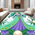 thumbnail image 1 of ODIKA 4'x6' Machine Washable Non-Slip Area Rug, Magical Ocean with and Seaweed Scrollwork High Traffic Rug, Green, 726057, 1 of 7