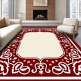 thumbnail image 1 of ODIKA 4x6 Machine Washable Non-Slip Area Rug, Magical Seasonal Entryway Personalization Holiday Greetings High Traffic Rug, Red, 607762, 1 of 7