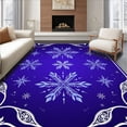thumbnail image 1 of ODIKA 4'x6' Machine Washable Non-Slip Area Rug, Magical Snowy Night Enchanted Wonderland Accent High Traffic Rug with Pad, Blue, 623170, 1 of 8