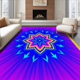 thumbnail image 1 of ODIKA 4'x6' Machine Washable Non-Slip Area Rug, Magical Needlework Assembly High Traffic Rug, Purple, 644677, 1 of 7