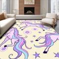 thumbnail image 1 of ODIKA 4'x6' Machine Washable Non-Slip Area Rug, Magical Unicorn Dreamland with Fantasy Creature Illustrations High Traffic Rug, Pink, 724230, 1 of 7