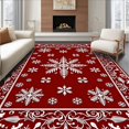 thumbnail image 1 of ODIKA 4'x6' Machine Washable Non-Slip Area Rug, Magical Wonderland Adorned With Sparkling Decorative Art High Traffic Rug, Red, 507086, 1 of 7