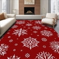 thumbnail image 1 of ODIKA 4'x6' Machine Washable Non-Slip Area Rug, Magical Yuletide Sparkle High Traffic Rug, Red, 733013, 1 of 7
