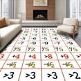 thumbnail image 1 of ODIKA 4'x6' Machine Washable Non-Slip Area Rug, Mathematical Times Tables Study with Multiplication Chart High Traffic Rug, Black, 699363, 1 of 7