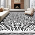 thumbnail image 1 of ODIKA 4'x6' Machine Washable Non-Slip Area Rug, Mediterranean Mosaic Interlocking Stylish Reversible Decorative Accent High Traffic Rug with Pad, Black, 581076, 1 of 8