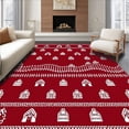 thumbnail image 1 of ODIKA 4'x6' Machine Washable Non-Slip Area Rug, Merry Gingerbread Village Seasonal Pathway Embellishment High Traffic Rug, Red, 505533, 1 of 7