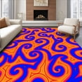 thumbnail image 1 of ODIKA 4'x6' Machine Washable Non-Slip Area Rug, Mid Modern Abstract Spiral Motif Pile High Traffic Rug, Orange, 352429, 1 of 7