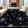 thumbnail image 1 of ODIKA 4'x6' Machine Washable Non-Slip Area Rug, Midnight Constellation Tree Skirt with Embossed Celestial Medallions High Traffic Rug, Black, 740101, 1 of 7
