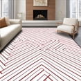 thumbnail image 1 of ODIKA 4'x6' Machine Washable Non-Slip Area Rug, Minimalist Chevron Stripes with Subtle Ombre Fade and Sleek Lines High Traffic Rug with Pad, White, 530359, 1 of 8