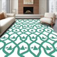 thumbnail image 1 of ODIKA 4'x6' Machine Washable Non-Slip Area Rug, Minimalist Lattice Illusion with Op Art Inspired Checks High Traffic Rug with Pad, Green, 453479, 1 of 8