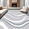 thumbnail image 1 of ODIKA 4'x6' Machine Washable Non-Slip Area Rug, Minimalist Zen Wave Touch Plush Shag High Traffic Rug with Pad, Gray, 561612, 1 of 8