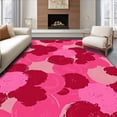 thumbnail image 1 of ODIKA 4'x6' Machine Washable Non-Slip Area Rug, Modern Abstract Brushstroke Design with Layered Color Effects High Traffic Rug with Pad, Pink, 554102, 1 of 8