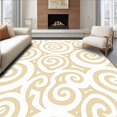 thumbnail image 1 of ODIKA 4'x6' Machine Washable Non-Slip Area Rug, Modern Abstract Swirl Concentric Artistic Floor Covering High Traffic Rug, Beige, 480778, 1 of 7