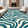 thumbnail image 1 of ODIKA 4'x6' Machine Washable Non-Slip Area Rug, Modern Abstract Wave Design Featuring Spiraled Athletic High Traffic Rug, Blue, 678869, 1 of 7