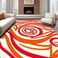 thumbnail image 1 of ODIKA 4'x6' Machine Washable Non-Slip Area Rug, Modern Abstract Wave Design with Fluid Interlocking Lines and Artistic Flow High Traffic Rug, Red, 487867, 1 of 7