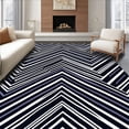 thumbnail image 1 of ODIKA 4'x6' Machine Washable Non-Slip Area Rug, Modern Chevron With Bold Angular Stripes and Dynamic Flow High Traffic Rug with Pad, Black, 526967, 1 of 8
