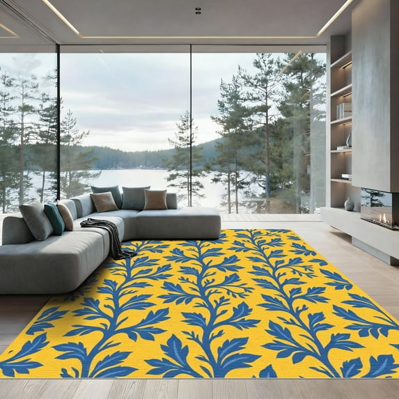 ODIKA 4x6 Machine Washable Non-Slip Area Rug, Modern Interlocking Vine ...