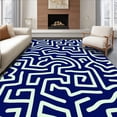 thumbnail image 1 of ODIKA 4'x6' Machine Washable Non-Slip Area Rug, Modern Maze Labyrinth Design Featuring Interlocking Angular Pathways High Traffic Rug, Blue, 534775, 1 of 7