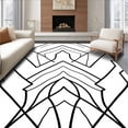 thumbnail image 1 of ODIKA 4x6 Machine Washable Non-Slip Area Rug, Modern Maze with Abstract Chevron and Detailing High Traffic Rug with Pad, Black, 534061, 1 of 8