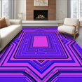thumbnail image 1 of ODIKA 4'x6' Machine Washable Non-Slip Area Rug, Modern Maze with Interlocking Curved Bands High Traffic Rug with Pad, Purple, 542731, 1 of 8
