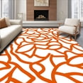 thumbnail image 1 of ODIKA 4'x6' Machine Washable Non-Slip Area Rug, Modern Swash Design with Minimalist Seafoam Curves High Traffic Rug, Orange, 717982, 1 of 7