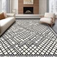 thumbnail image 1 of ODIKA 4'x6' Machine Washable Non-Slip Area Rug, Modern Trellis Design High Traffic Rug, Black, 378030, 1 of 7