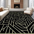 thumbnail image 1 of ODIKA 4'x6' Machine Washable Non-Slip Area Rug, Modernist Mosaic with Fragmented Tile and Metallic Edges High Traffic Rug, Black, 548320, 1 of 7
