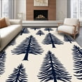 thumbnail image 1 of ODIKA 4'x6' Machine Washable Non-Slip Area Rug, Monochrome Fir Tree Print Anti Slip Duo Contemporary Seasonal Accent High Traffic Rug, Beige, 732761, 1 of 7